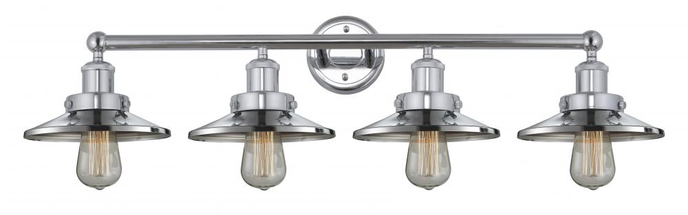 Railroad - 4 Light - 35 inch - Polished Chrome - Bath Vanity Light