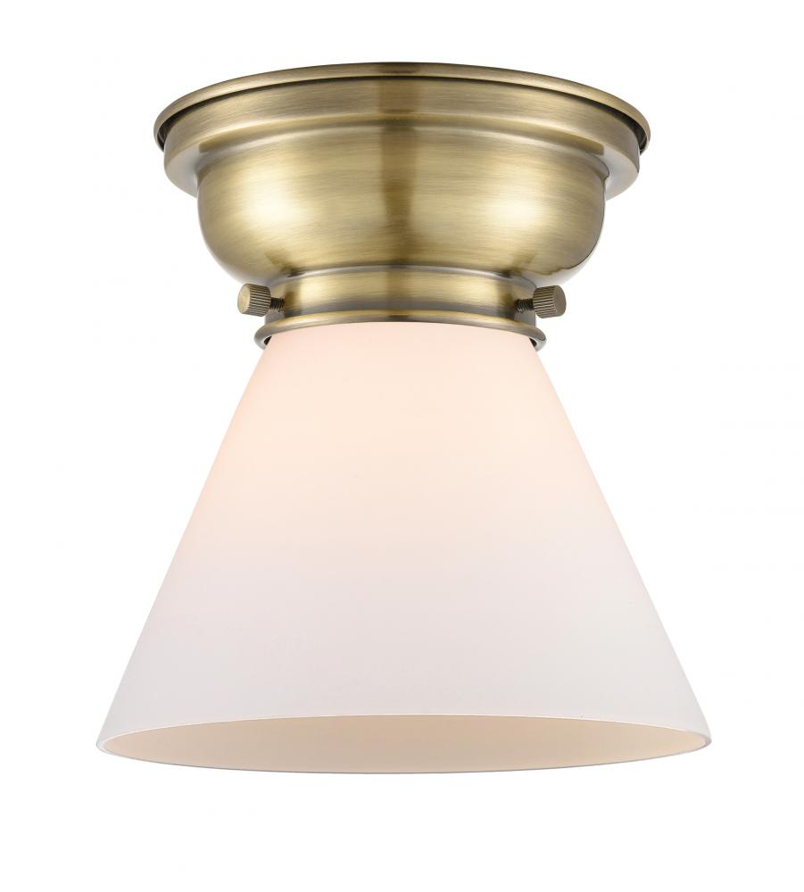 Cone - 1 Light - 8 inch - Antique Brass - Flush Mount