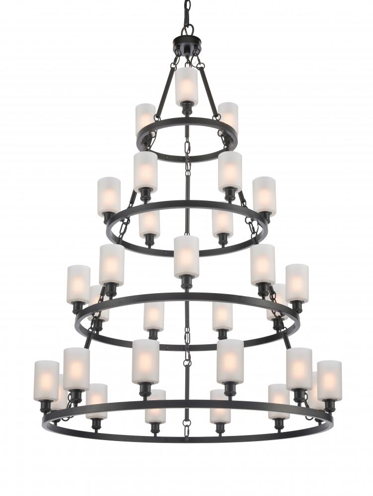 Clymer - 30 Light - 50 inch - Matte Black - Chain Hung - Chandelier