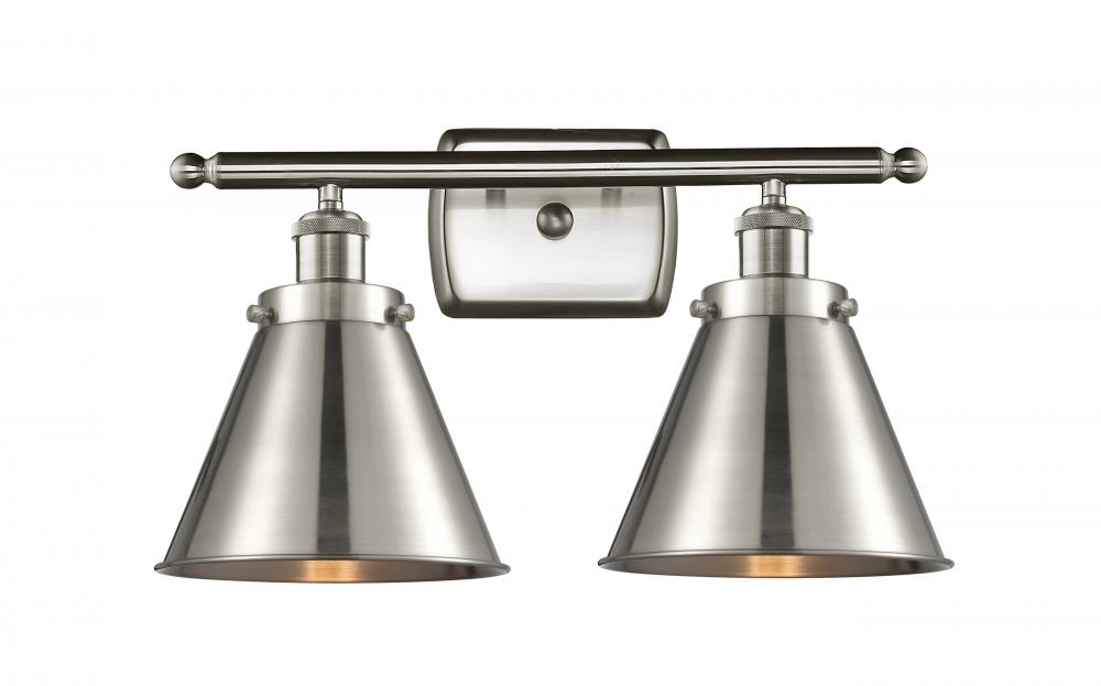 Appalachian - 2 Light - 16 inch - Brushed Satin Nickel - Bath Vanity Light