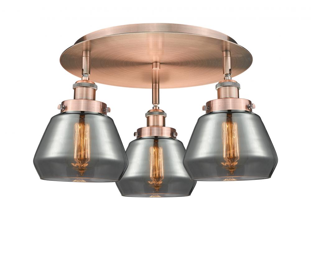 Fulton - 3 Light - 19 inch - Antique Copper - Flush Mount