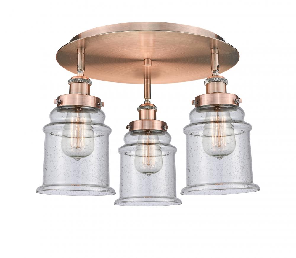 Whitney - 3 Light - 18 inch - Antique Copper - Flush Mount