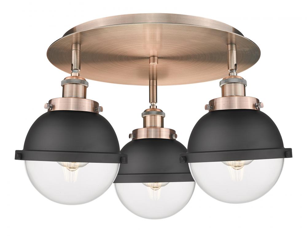 Ballston Urban - 3 Light - 19 inch - Antique Copper - Flush Mount