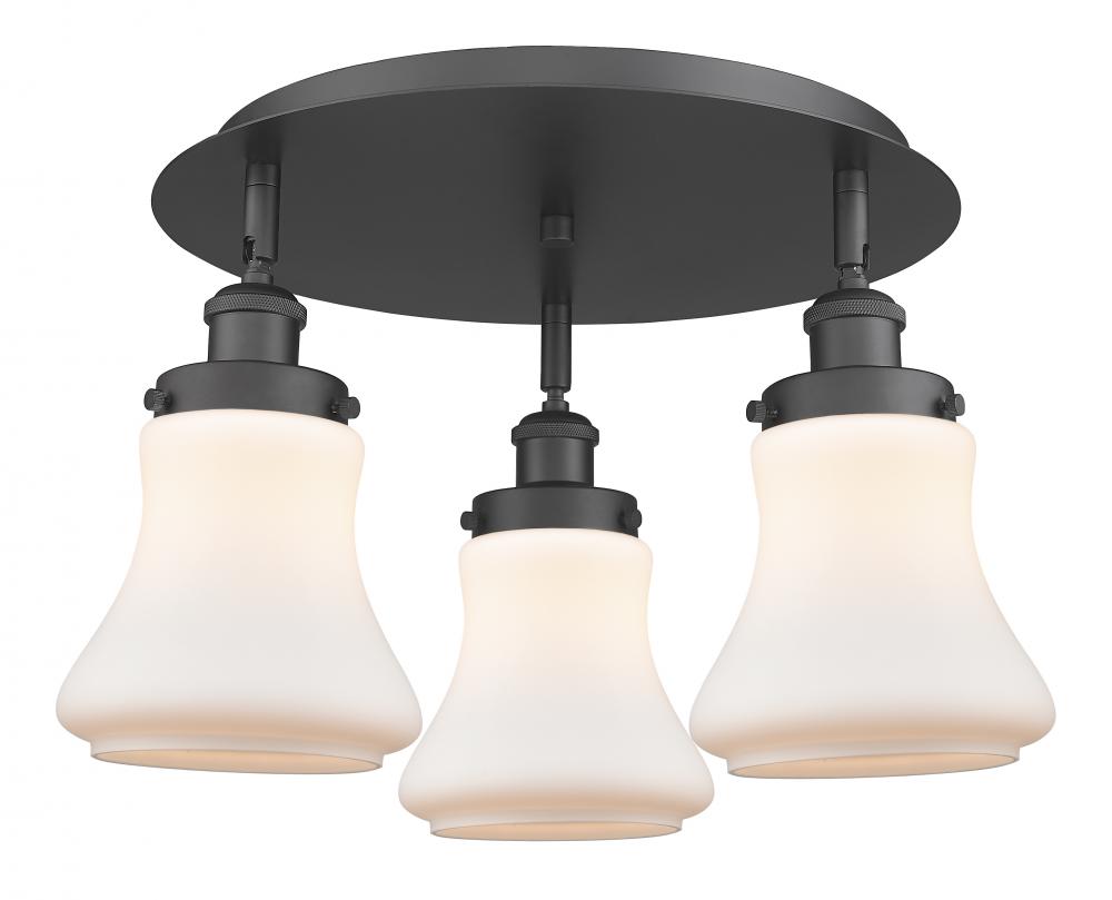 Bellmont - 3 Light - 18 inch - Matte Black - Flush Mount