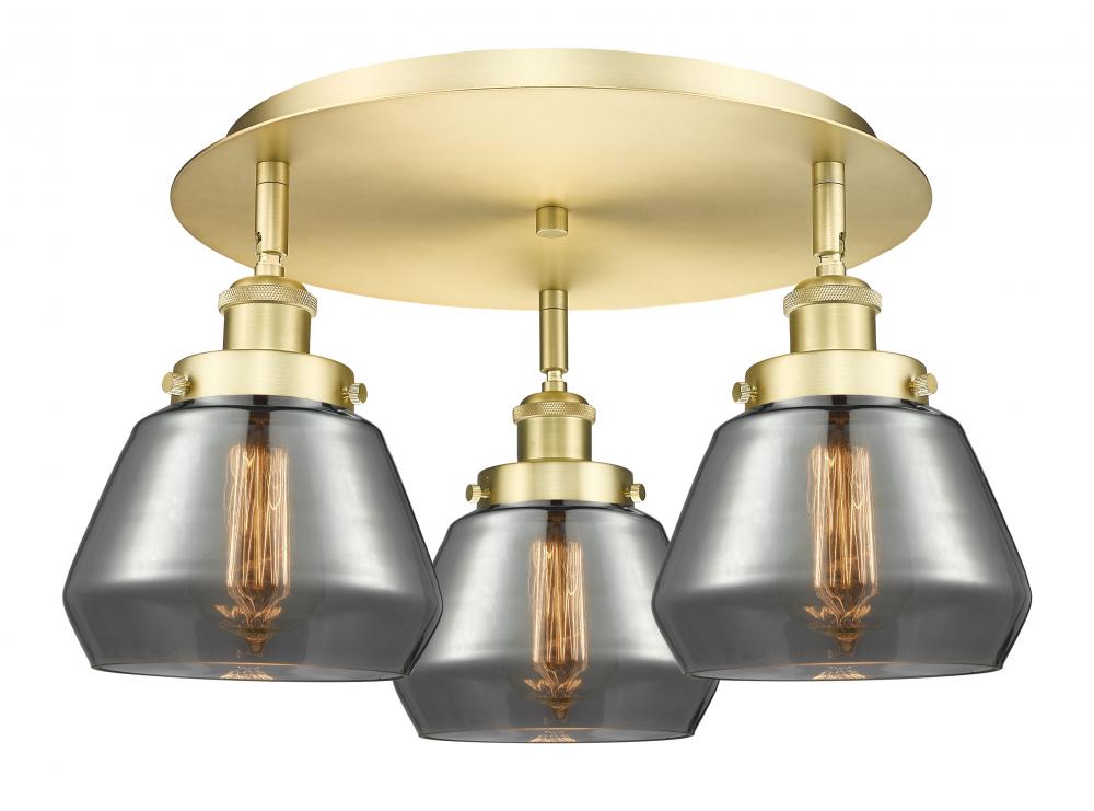 Fulton - 3 Light - 19 inch - Satin Gold - Flush Mount