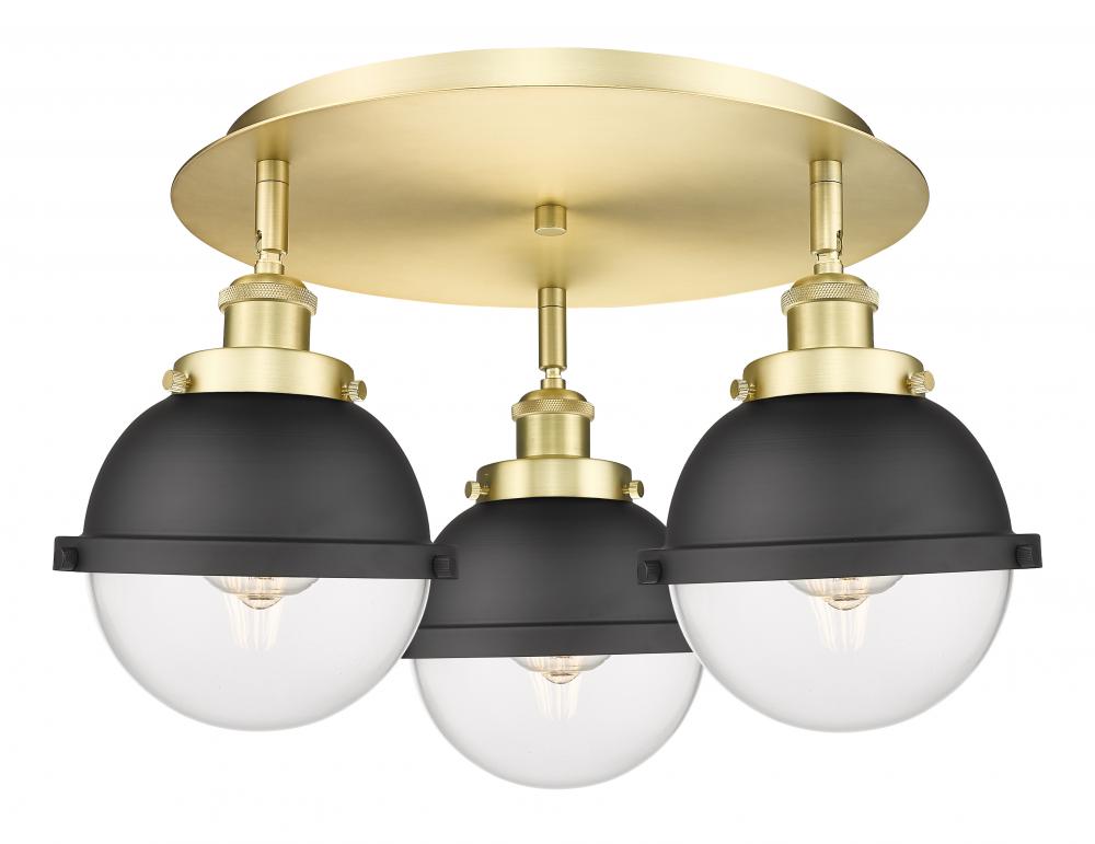 Ballston Urban - 3 Light - 19 inch - Satin Gold - Flush Mount