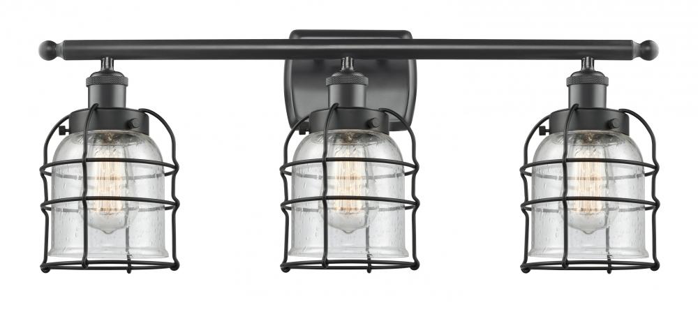 Bell Cage - 3 Light - 26 inch - Matte Black - Bath Vanity Light