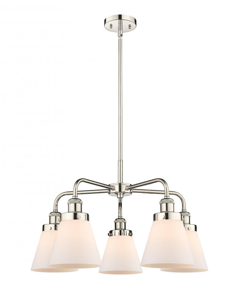 Cone - 5 Light - 25 inch - Polished Nickel - Chandelier