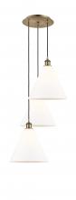 Innovations Lighting 113B-3P-AB-GBC-121 - Berkshire - 3 Light - 19 inch - Antique Brass - Cord Hung - Multi Pendant