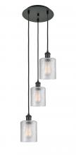  113B-3P-BK-G112 - Cobbleskill - 3 Light - 12 inch - Matte Black - Cord Hung - Multi Pendant