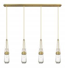  124-452-1P-BB-G452-4CL - Milan - 4 Light - 48 inch - Brushed Brass - Linear Pendant