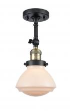 Innovations Lighting 201F-BAB-G321 - Olean - 1 Light - 7 inch - Black Antique Brass - Semi-Flush Mount