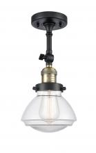  201F-BAB-G322 - Olean - 1 Light - 7 inch - Black Antique Brass - Semi-Flush Mount