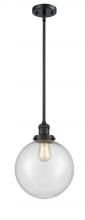  201S-BK-G204-10-LED - Beacon - 1 Light - 10 inch - Matte Black - Stem Hung - Mini Pendant