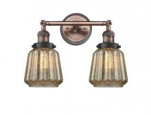 Innovations Lighting 208BP-ACBK-G146 - Chatham - 2 Light - 16 inch - Antique Copper - Bath Vanity Light