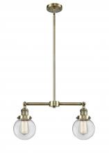 Innovations Lighting 209-AB-G202-6 - Beacon - 2 Light - 23 inch - Antique Brass - Stem Hung - Island Light