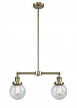 Innovations Lighting 209-AB-G204-6 - Beacon - 2 Light - 23 inch - Antique Brass - Stem Hung - Island Light