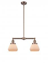 Innovations Lighting 209-AC-G171 - Fulton - 2 Light - 21 inch - Antique Copper - Stem Hung - Island Light