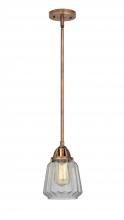  288-1S-AC-G142 - Chatham - 1 Light - 7 inch - Antique Copper - Cord hung - Mini Pendant