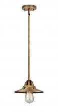  288-1S-BB-M4-BB - Railroad - 1 Light - 8 inch - Brushed Brass - Cord hung - Mini Pendant