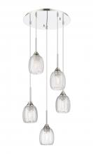 Innovations Lighting 323-5P-PN-G323-5CL - Berkshire - 5 Light - 18 inch - Polished Nickel - Cord Hung - Multi Pendant