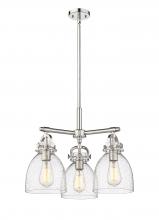 Innovations Lighting 410-3CR-PN-G412-7SDY - Newton Bell - 3 Light - 21 inch - Polished Nickel - Pendant