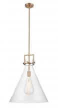  411-1SL-BB-G411-18CL - Newton Cone - 1 Light - 18 inch - Brushed Brass - Pendant