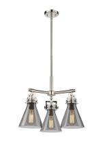  411-3CR-PN-G411-7SM - Newton Cone - 3 Light - 21 inch - Polished Nickel - Pendant