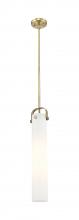  413-1SS-BB-G413-1S-4WH - Pilaster - 1 Light - 4 inch Glass - Brushed Brass - Pendant