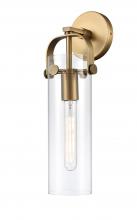  413-1W-BB-G413-1W-4CL - Pilaster - 1 Light - 4 inch Glass - Brushed Brass - Sconce