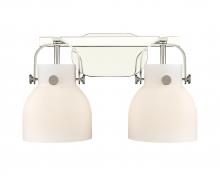 Innovations Lighting 423-2W-PN-G412-6WH - Pilaster II Bell - 2 Light - 17 inch - Polished Nickel - Bath Vanity Light