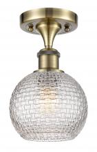 Innovations Lighting 516-1C-AB-G122C-6CL - Athens - 1 Light - 6 inch - Antique Brass - Semi-Flush Mount