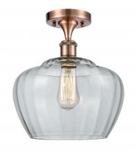 Innovations Lighting 516-1C-AC-G92-L - Fenton - 1 Light - 11 inch - Antique Copper - Semi-Flush Mount