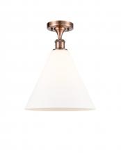 Innovations Lighting 516-1C-AC-GBC-121 - Berkshire - 1 Light - 12 inch - Antique Copper - Semi-Flush Mount