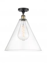 Innovations Lighting 516-1C-BAB-GBC-162 - Berkshire - 1 Light - 16 inch - Black Antique Brass - Semi-Flush Mount