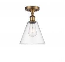 Innovations Lighting 516-1C-BB-GBC-82 - Berkshire - 1 Light - 8 inch - Brushed Brass - Semi-Flush Mount