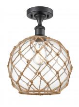 Innovations Lighting 516-1C-BK-G122-10RB-LED - Farmhouse Rope - 1 Light - 10 inch - Matte Black - Semi-Flush Mount