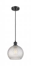 Innovations Lighting 516-1P-BK-G122C-8CL - Athens - 1 Light - 8 inch - Matte Black - Cord hung - Mini Pendant