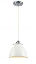  516-1P-PC-M14-W - Adirondack - 1 Light - 8 inch - Polished Chrome - Cord hung - Mini Pendant