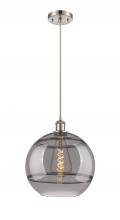  516-1P-SN-G556-12SM - Rochester - 1 Light - 12 inch - Brushed Satin Nickel - Cord hung - Mini Pendant