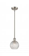 Innovations Lighting 516-1S-SN-G122C-6CL - Athens - 1 Light - 6 inch - Brushed Satin Nickel - Mini Pendant