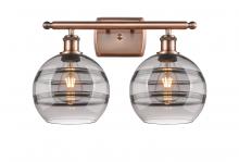 Innovations Lighting 516-2W-AC-G556-8SM - Rochester - 2 Light - 18 inch - Antique Copper - Bath Vanity Light