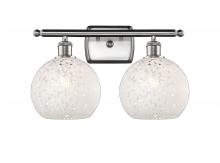 Innovations Lighting 516-2W-SN-G1216-8WM - White Mouchette - 2 Light - 18 inch - Brushed Satin Nickel - Bath Vanity Light