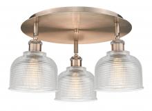 Innovations Lighting 516-3C-AC-G412 - Dayton - 3 Light - 17 inch - Antique Copper - Flush Mount