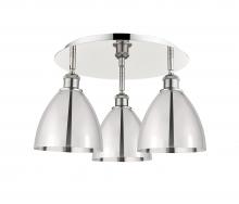  516-3C-PN-MBD-75-PN - Bristol - 3 Light - 19 inch - Polished Nickel - Flush Mount