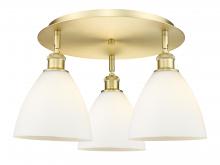  516-3C-SG-GBD-751 - Bristol - 3 Light - 19 inch - Satin Gold - Flush Mount