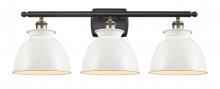  516-3W-BAB-M14-W - Adirondack - 3 Light - 28 inch - Black Antique Brass - Bath Vanity Light