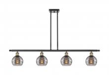  516-4I-BAB-G556-6SM - Rochester - 4 Light - 48 inch - Black Antique Brass - Cord hung - Island Light