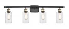  516-4W-BAB-G802 - Clymer - 4 Light - 34 inch - Black Antique Brass - Bath Vanity Light