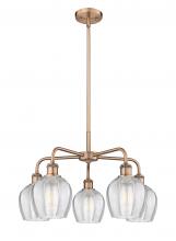  516-5CR-AC-G462-6 - Norfolk - 5 Light - 24 inch - Antique Copper - Chandelier